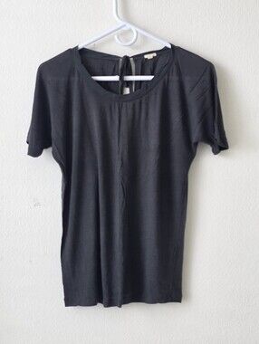 J.Crew Grey, Black Tie Back Short Sleeve Top